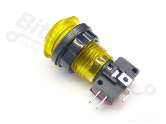 Push button Arcade/Joystick transparent yellow with lighting 24.2mm